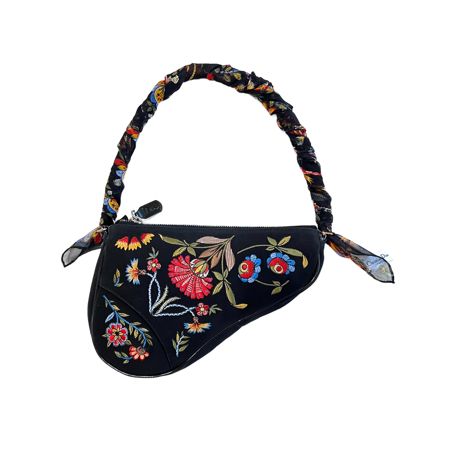 DIOR BY JOHN GALLIANO EMBROIDERED SILK SCARF