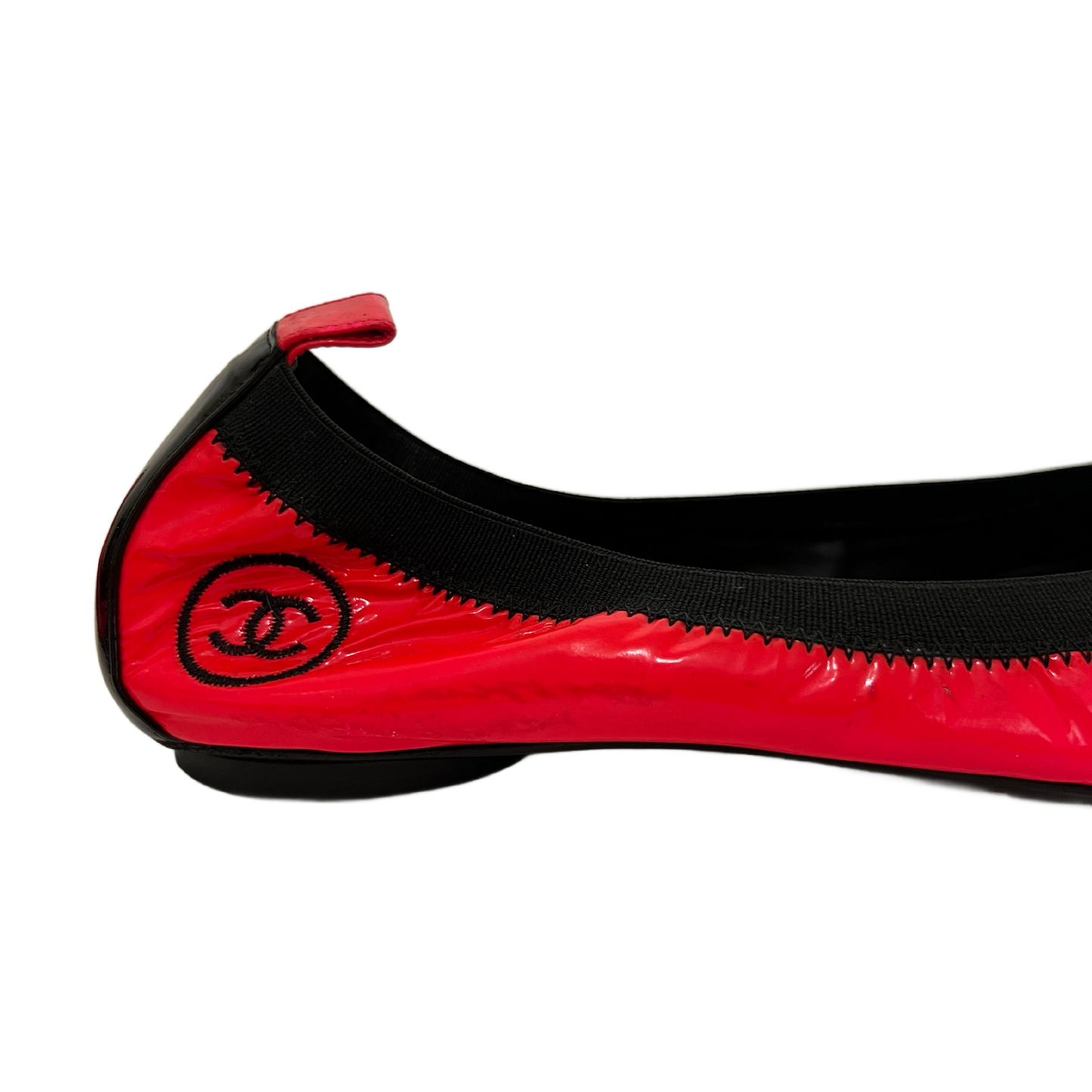 CHANEL 2008 NEON PINK BALLET FLATS