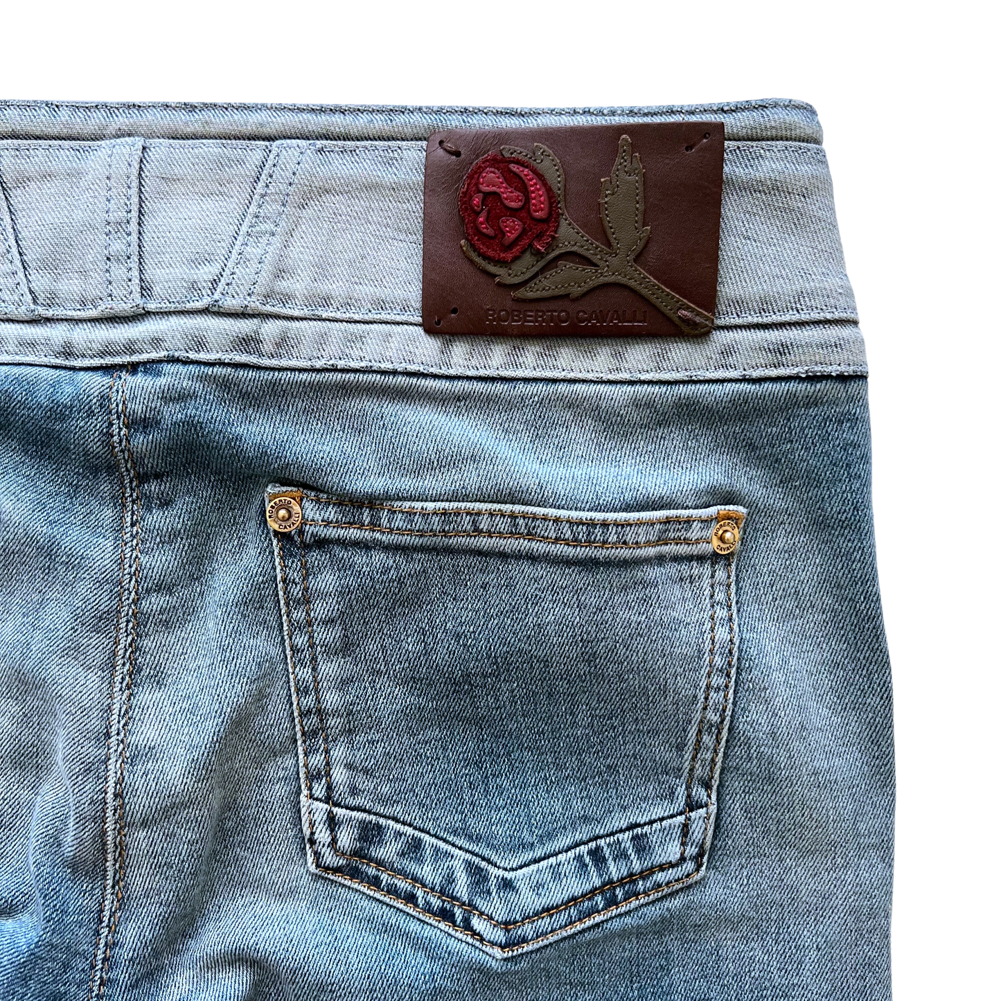 ROBERTO CAVALLI LACE-UP FLARE JEANS