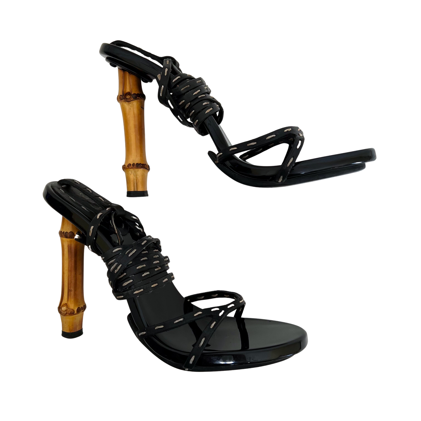 GUCCI BY TOM FORD LACE-UP BAMBOO HEELS