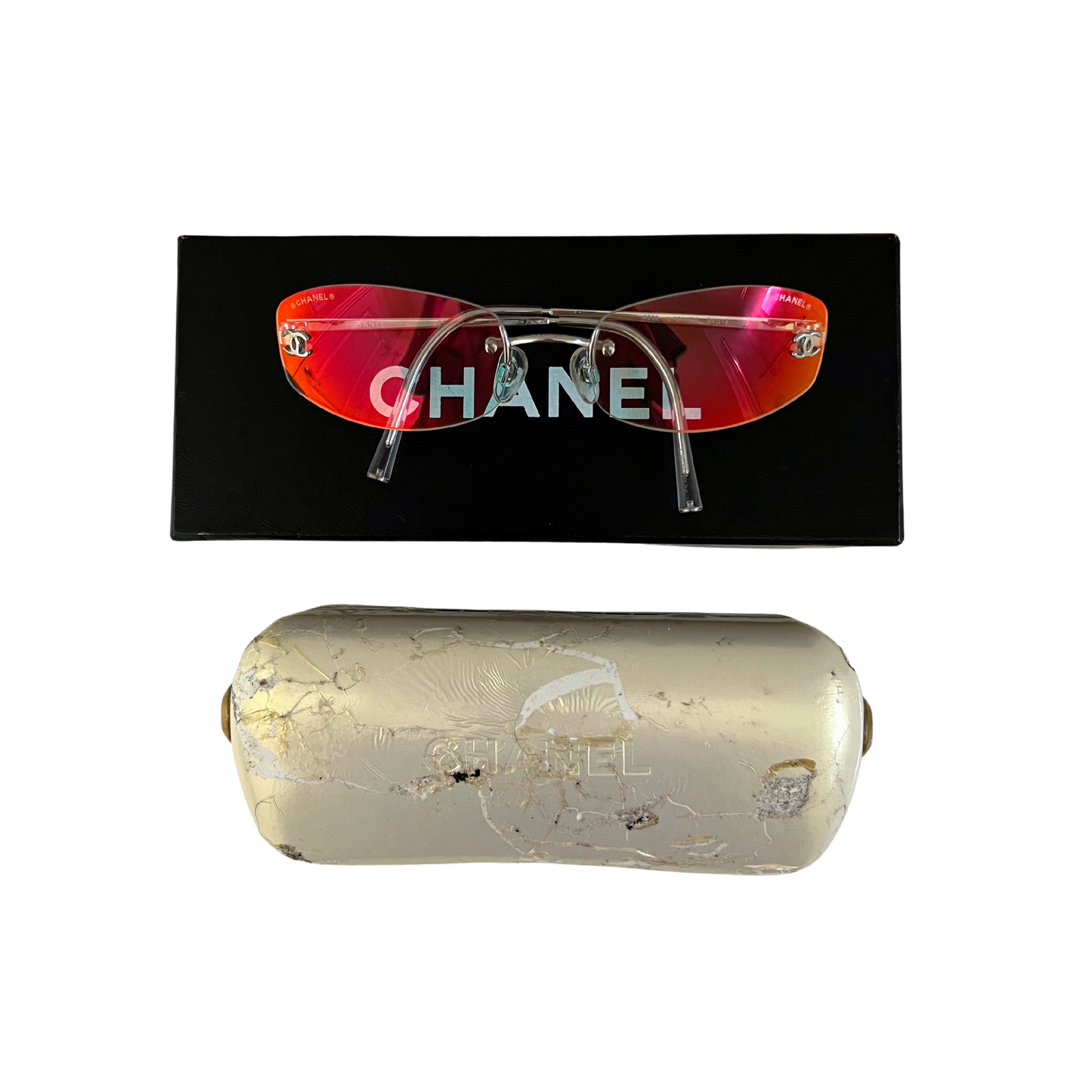 CHANEL IRIDESCENT RIMLESS SUNGLASSES