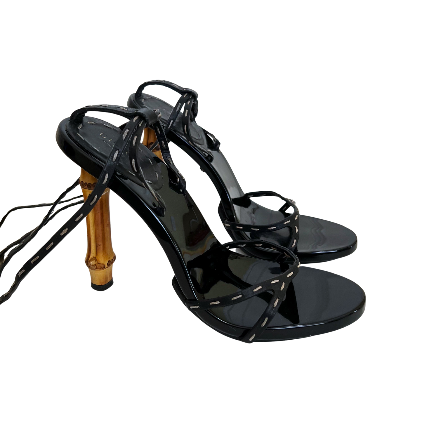 GUCCI BY TOM FORD LACE-UP BAMBOO HEELS