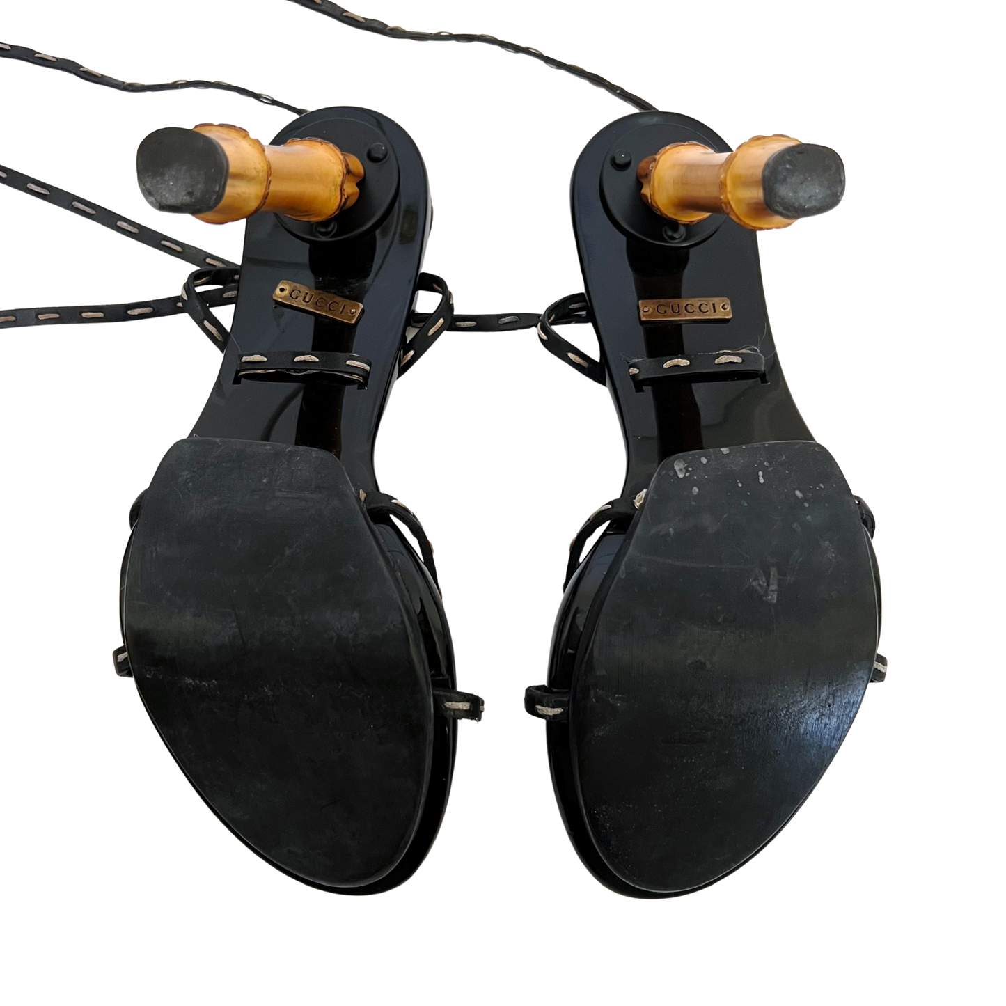 GUCCI BY TOM FORD LACE-UP BAMBOO HEELS