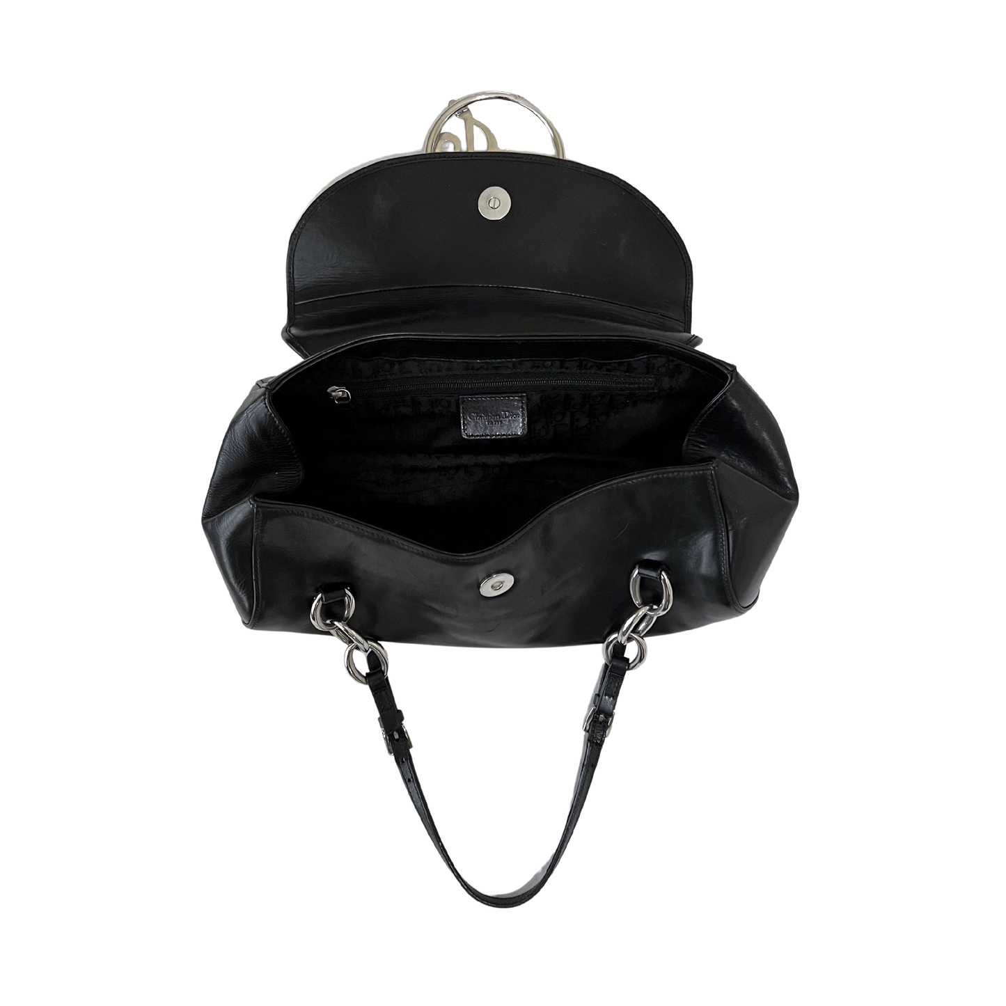 DIOR RARE METAL LOGO PLATE BAG