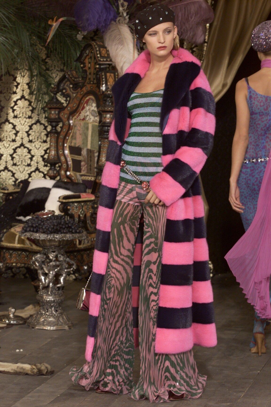 DOLCE & GABBANA FW 2000 RUNWAY PLEATED ZEBRA PRINT PANTS