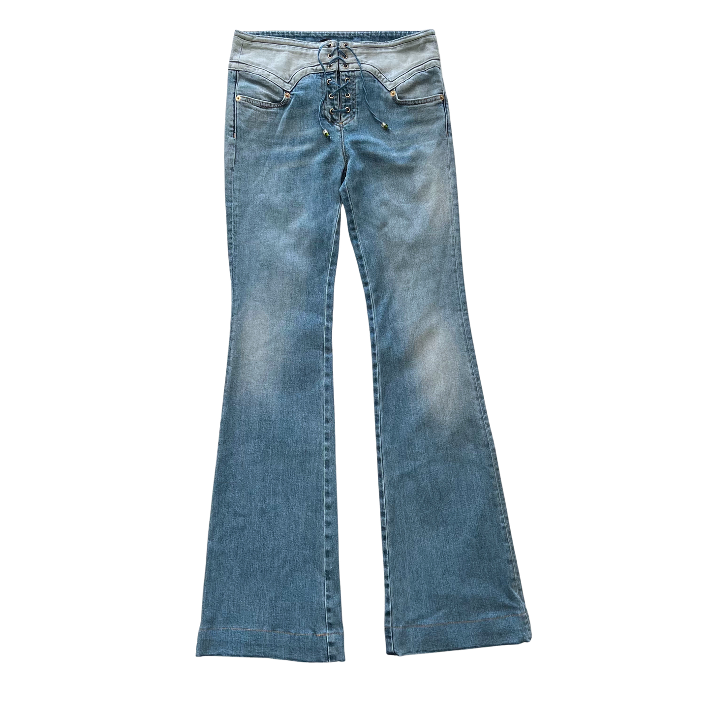 ROBERTO CAVALLI LACE-UP FLARE JEANS