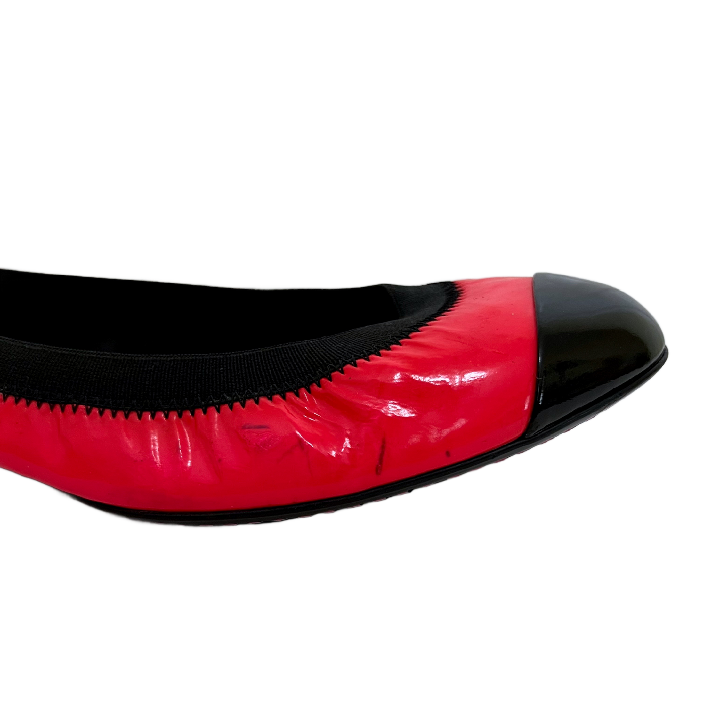 CHANEL 2008 NEON PINK BALLET FLATS