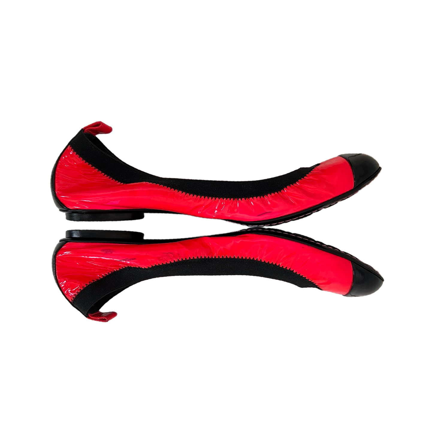 CHANEL 2008 NEON PINK BALLET FLATS