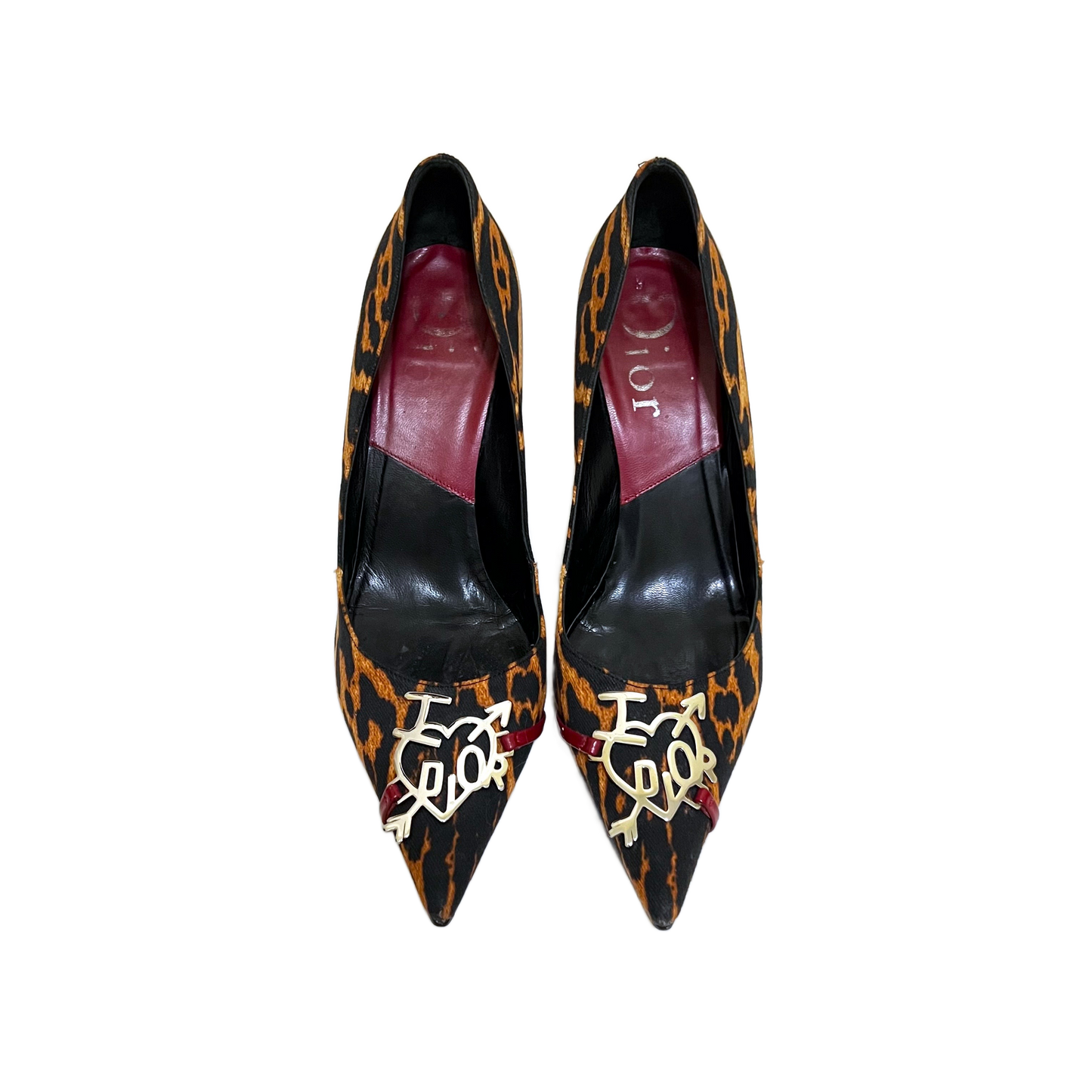 DIOR BY JOHN GALLIANO ‘I LOVE DIOR’ LEOPARD PRINT HEELS