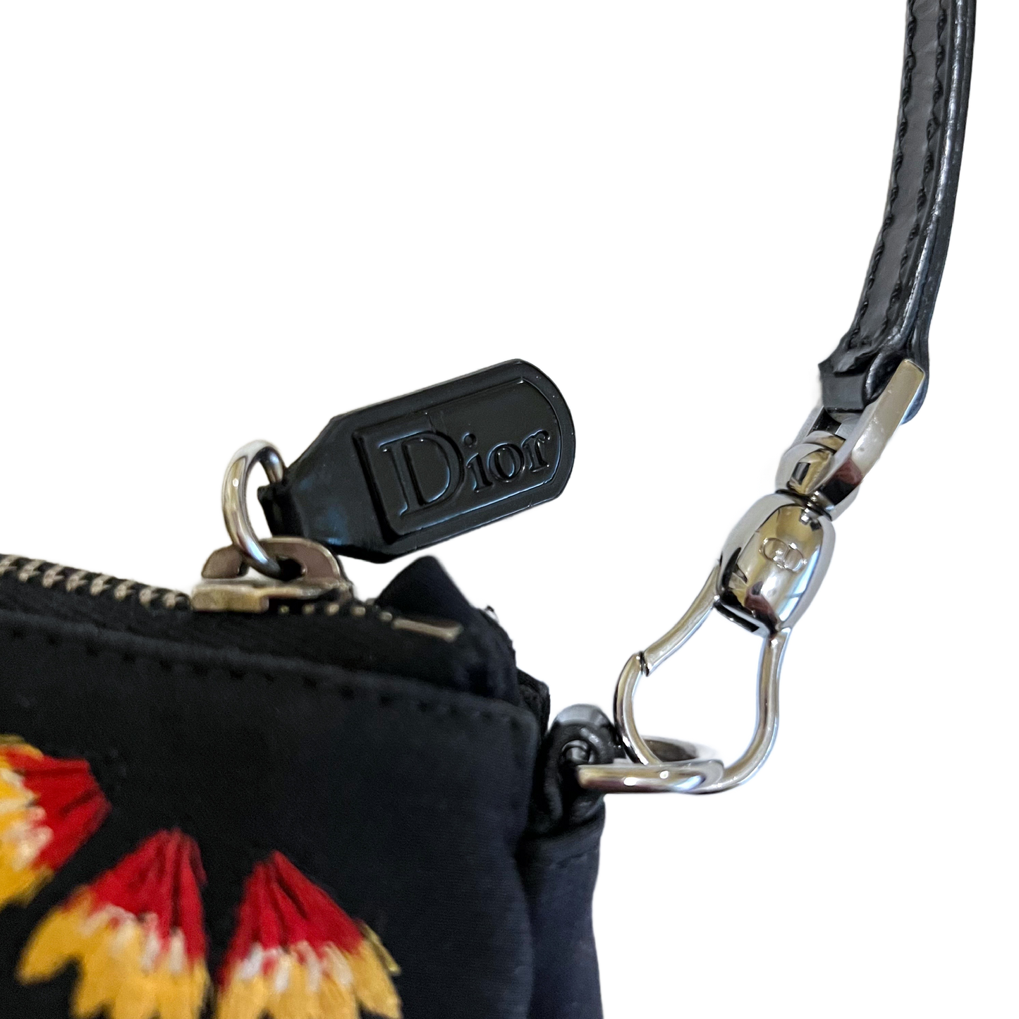 DIOR BY JOHN GALLIANO EMBROIDERED SADDLE BAG
