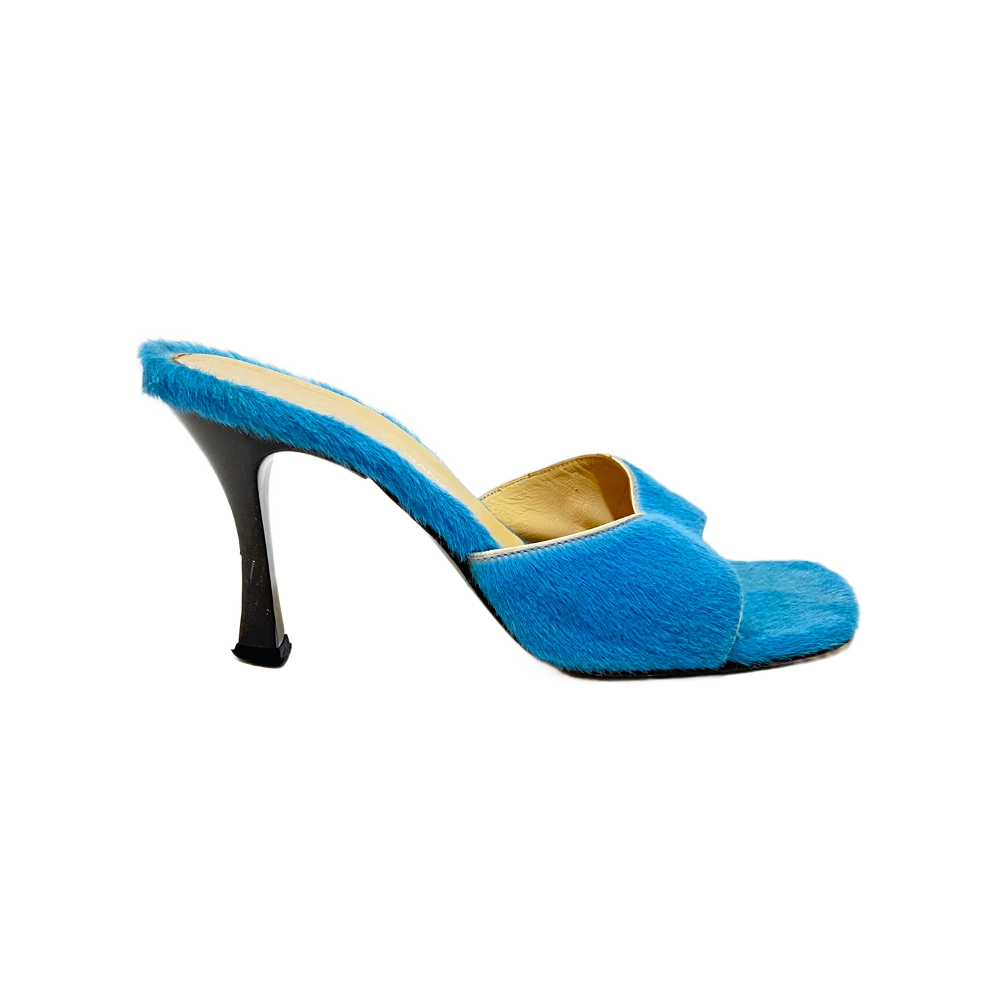 DOLCE & GABBANA BLUE PONY HAIR MULES