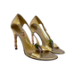 GUCCI BY TOM FORD GOLD PYTHON BAMBOO HEELS