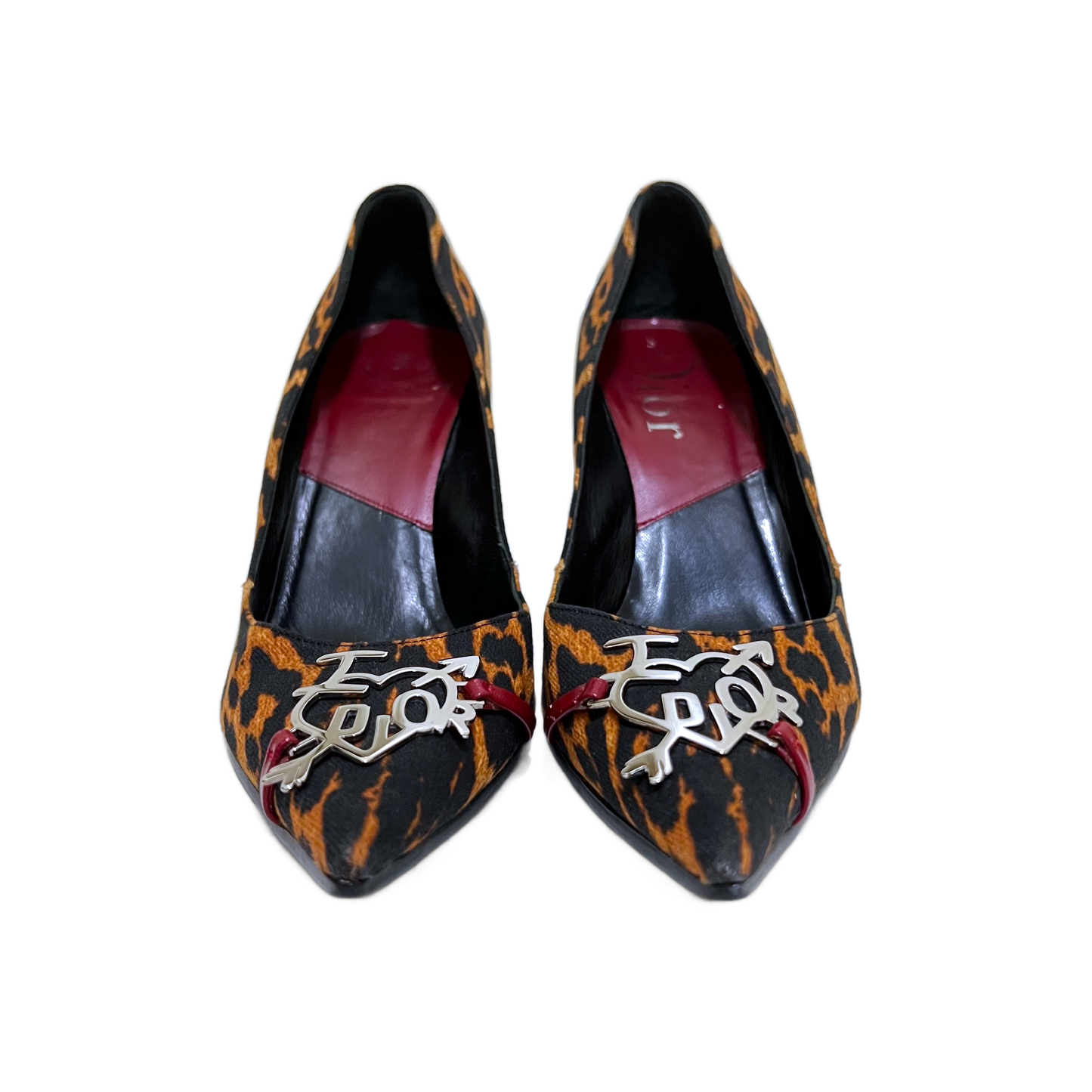 DIOR BY JOHN GALLIANO ‘I LOVE DIOR’ LEOPARD PRINT HEELS