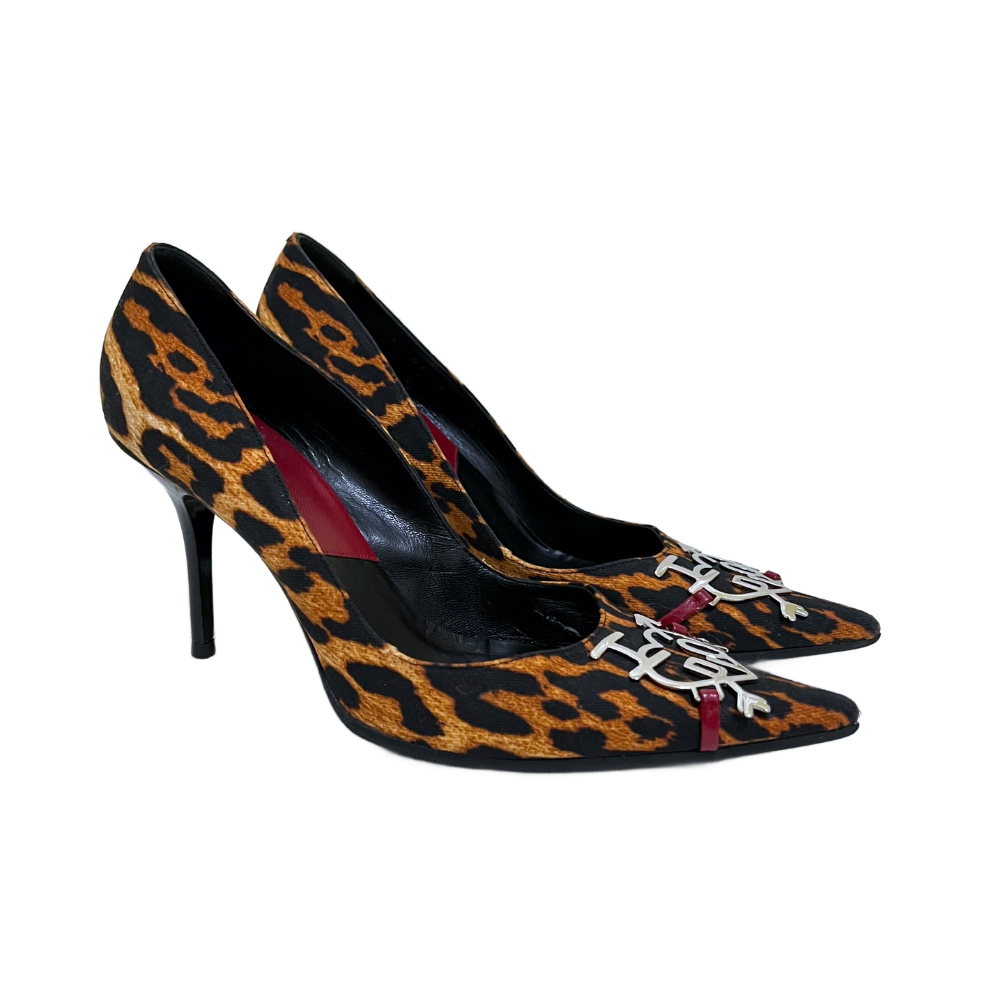 DIOR BY JOHN GALLIANO ‘I LOVE DIOR’ LEOPARD PRINT HEELS