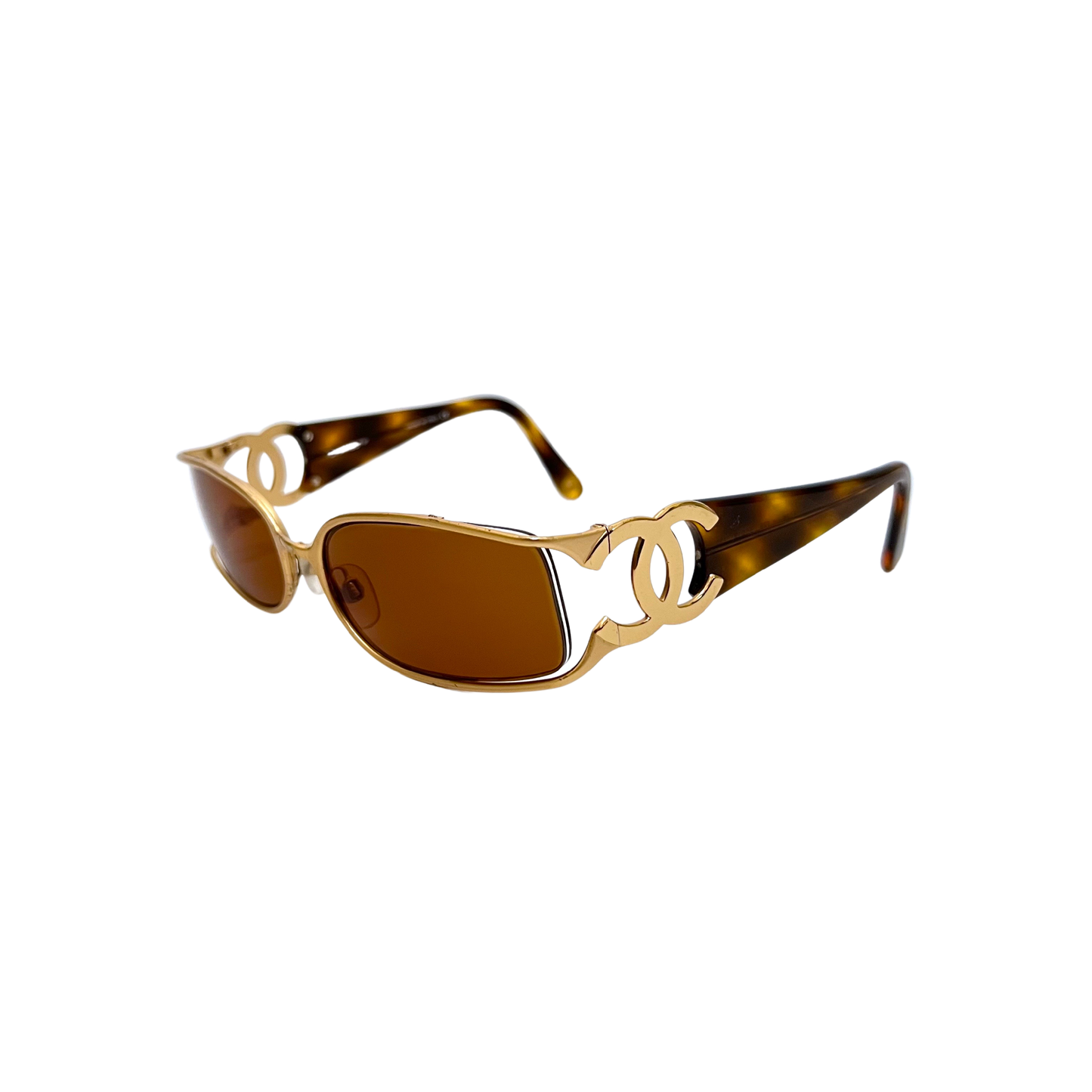 CHANEL GOLD “CC” LOGO SUNGLASSES