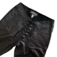 LEATHER LACE-UP LOW RISE PANTS