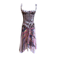 ROBERTO CAVALLI FEATHER PRINT BUSTIER DRESS