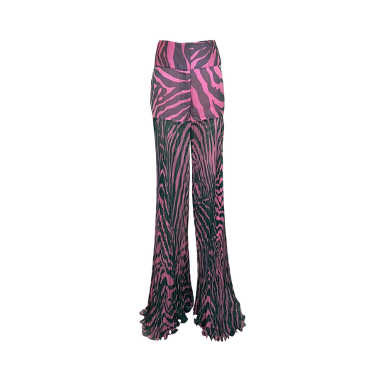 DOLCE & GABBANA FW 2000 RUNWAY PLEATED ZEBRA PRINT PANTS