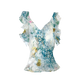 ROBERTO CAVALLI SS 2002 RUNWAY FLORAL PRINT RUFFLE TOP