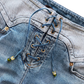 ROBERTO CAVALLI LACE-UP FLARE JEANS